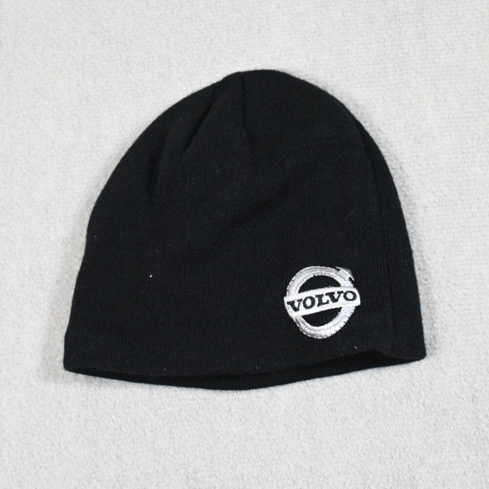 Volvo Black Knit Beanie Hat Embroidered Logo One Size Burton Winter